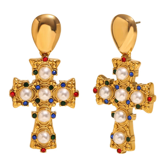 Céleste Cross Earrings